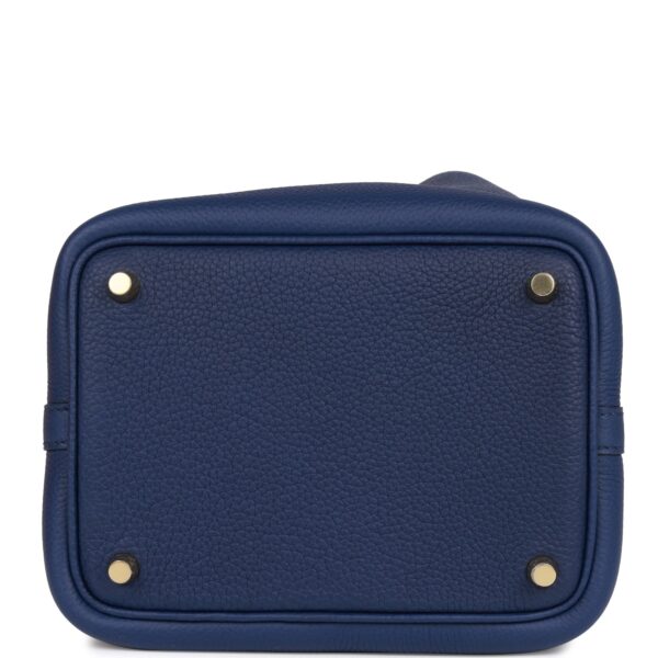 H Picotin Lock 18 Bleu Saphir Clemence Gold Hardware - Bild 5