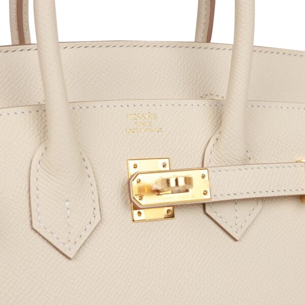 H Birkin Sellier 25 Craie Epsom Gold Hardware - Billede 6