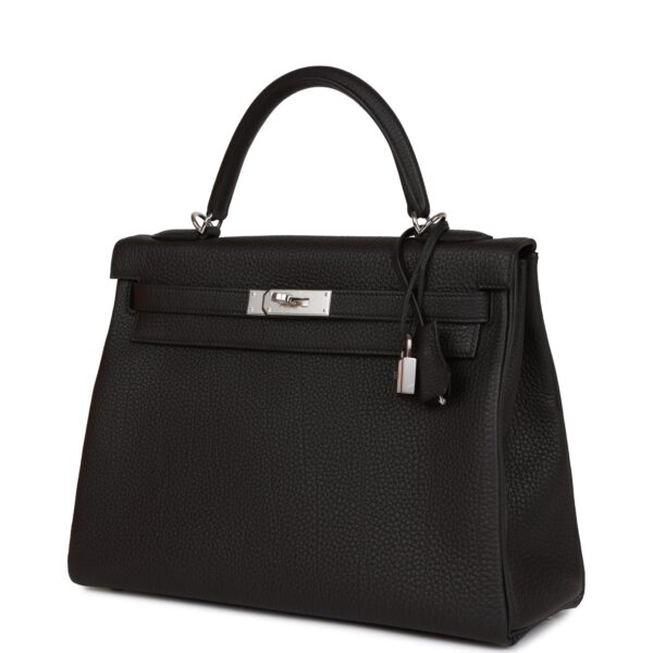 H Kelly Retourne 32cm Black Togo Palladium Hardware - Image 4