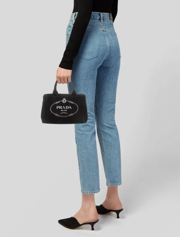 PP Small Cotton Canvas Tote in Black - Bild 4