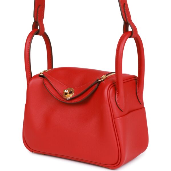 H Mini Lindy Rouge Piment Swift Gold Hardware - Image 4