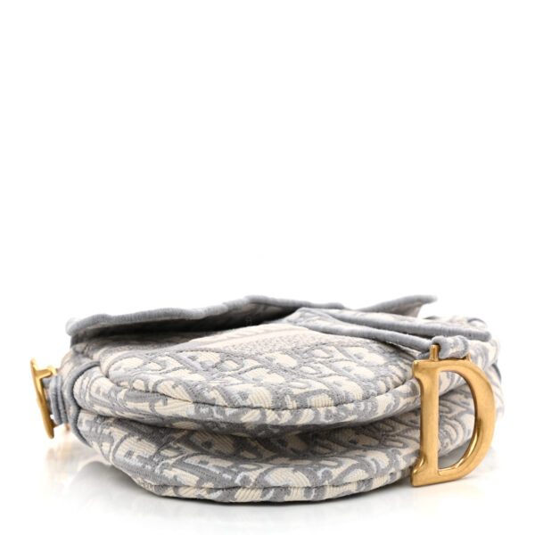 CHRISTIAN D Oblique Embroidered Saddle Bag Gray - Immagine 2