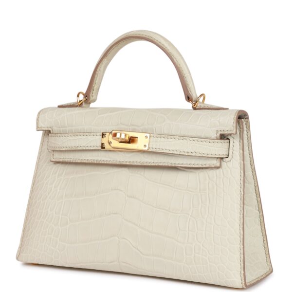 H Kelly Sellier 20cm Beton Matte Alligator Gold Hardware - Immagine 4