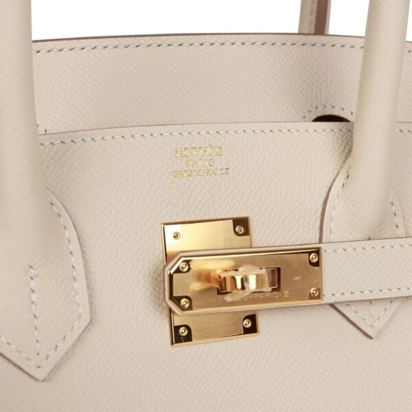 H Birkin Sellier 30 Craie Epsom Gold Hardware - Image 6