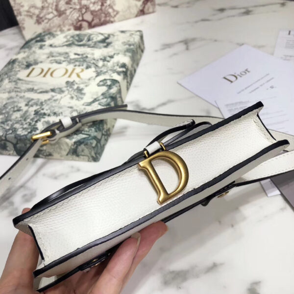 D White Calfskin Saddle Belt Bag - Afbeelding 2