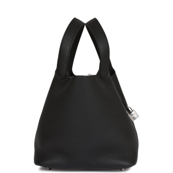 H Black Clemence Picotin Lock 22cm Palladium Hardware - Bild 2