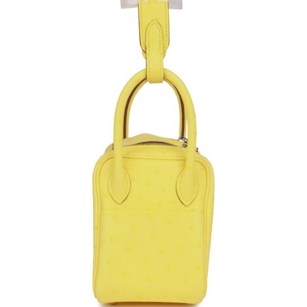 H Mini Lindy Jaune Citron Ostrich Palladium Hardware — изображение 2
