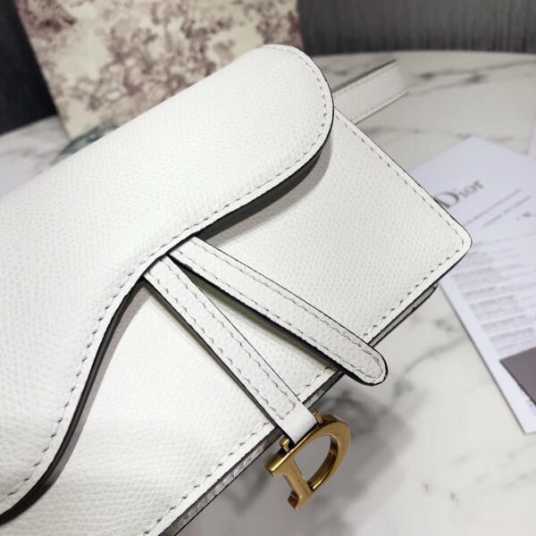 D White Calfskin Saddle Belt Bag - Afbeelding 5