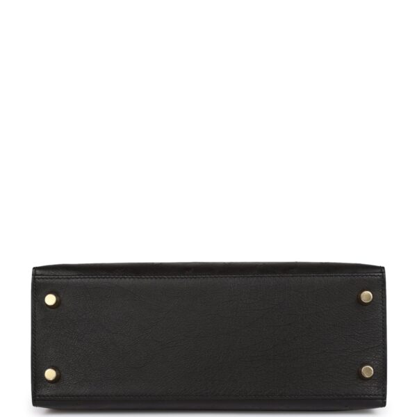 H Kelly Sellier 25 Black Ostrich Gold Hardware - Bild 5