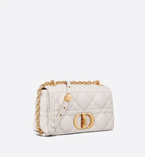 MEDIUM D CARO BAG Latte Matte Padded Macrocannage Calfskin