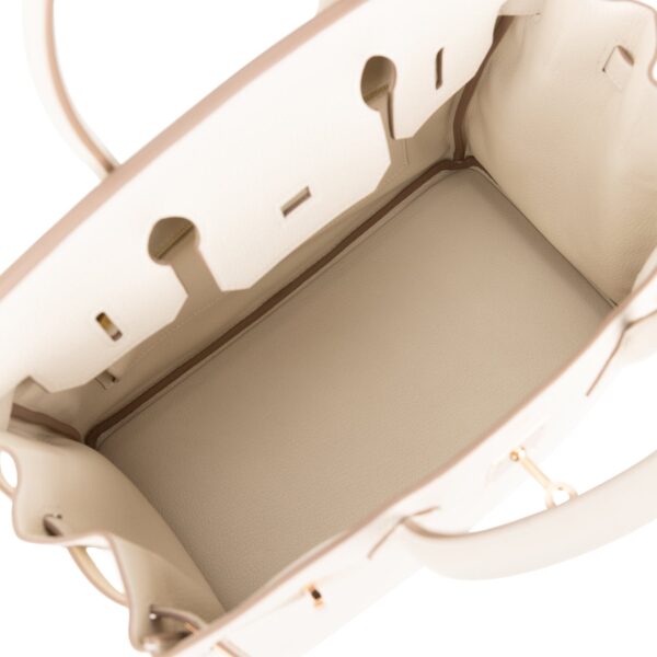 H Birkin 30 Craie Togo Rose Gold Hardware - Image 6