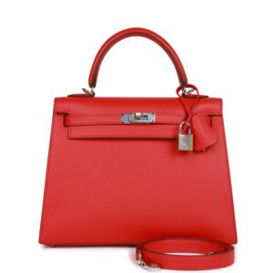 H Kelly Sellier 25 Rouge de Coeur Verso Epsom Palladium Hardware