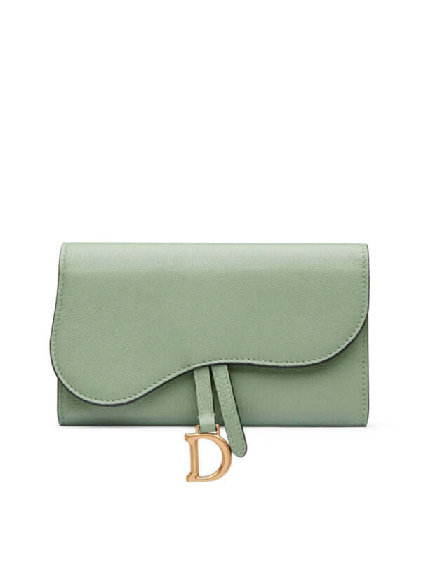 D Saddle Wallet in Goatskin Queen Mint - Image 3