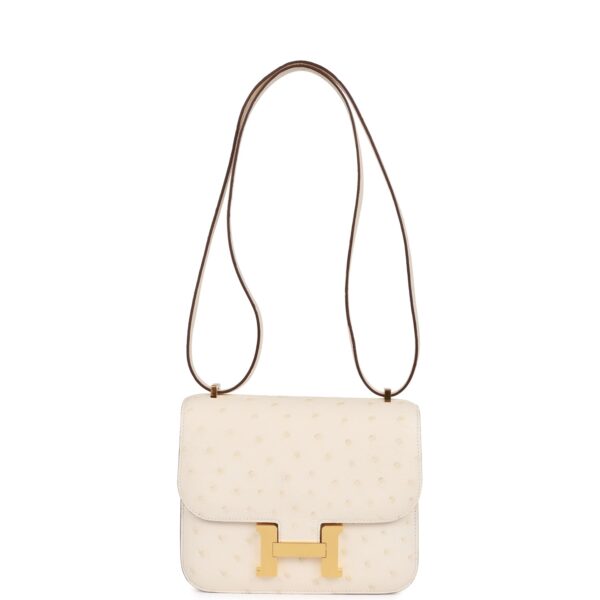 H Constance 18 Nata Ostrich Gold Hardware - Billede 6
