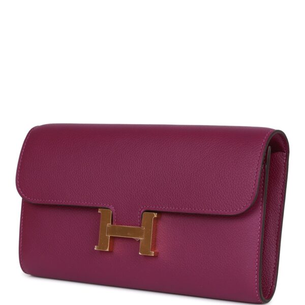 H Constance Wallet To Go Anemone Evercolor Gold Hardware - Image 2