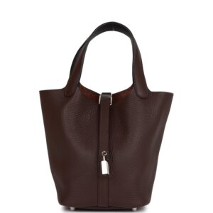 H Eclat Picotin Lock 18 Rouge Sellier Clemence Palladium Hardware