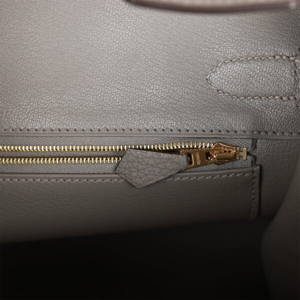 H Birkin 30 Gris Meyer Togo Rose Gold Hardware - Image 8