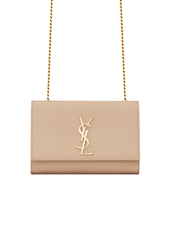 Y Kate Small Chain Bag in Grain de Poudre Embossed Leather