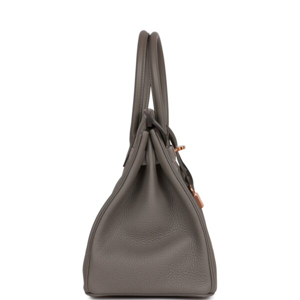 H Birkin 30 Gris Meyer Togo Rose Gold Hardware - Image 2