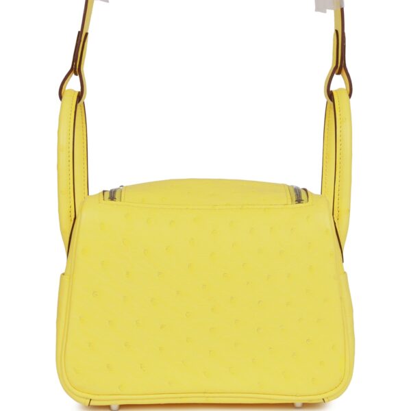 H Mini Lindy Jaune Citron Ostrich Palladium Hardware — изображение 3