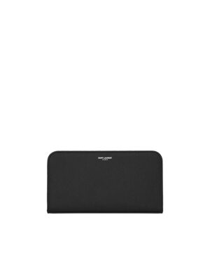 Y Zip Around Wallet in Grain de Poudre Embossed Leather