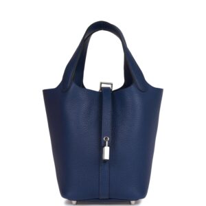H Picotin Lock 18 Bleu Saphir Maurice Palladium Hardware
