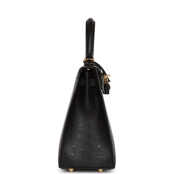 H Kelly Sellier 25 Black Ostrich Gold Hardware - Bild 2