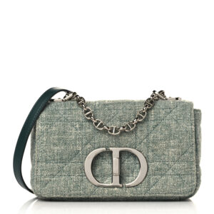 CHRISTIAN D Tweed Macrocannage Small Caro Bag Light Green