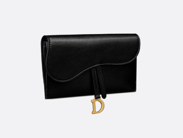 D Saddle Wallet in Goatskin Queen Mint - Image 4