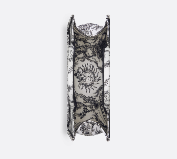 D Book Tote  White and Black Toile de Jouy Soleil Embroidery - Afbeelding 5