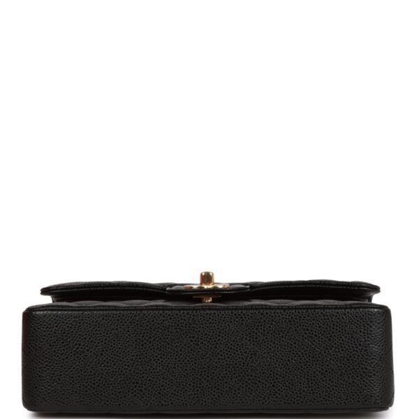 CC Small Classic Double Flap Black Caviar Gold Hardware - Immagine 5