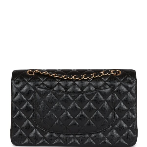 CC Medium Classic Double Flap Bag Black Caviar Gold Hardware - Afbeelding 3