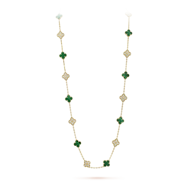 Vintage Alhambra Long Necklace, 20 Charms