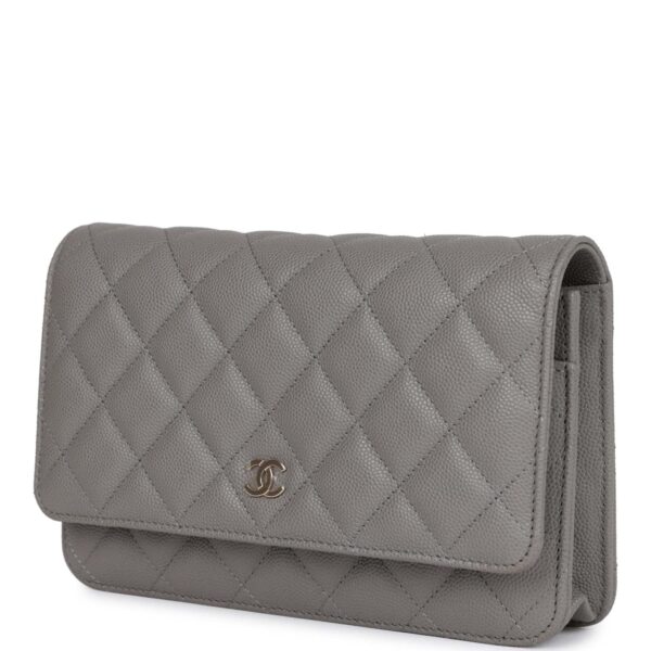 CC Wallet on Chain WOC Grey Caviar Light Gold Hardware - Billede 4