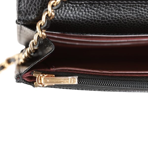 CC Wallet on Chain WOC Black Caviar Gold Hardware - Image 9