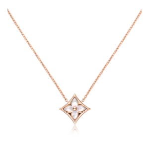 Color Blossom Star Pendant in Rose Gold with White Mother-of-Pearl