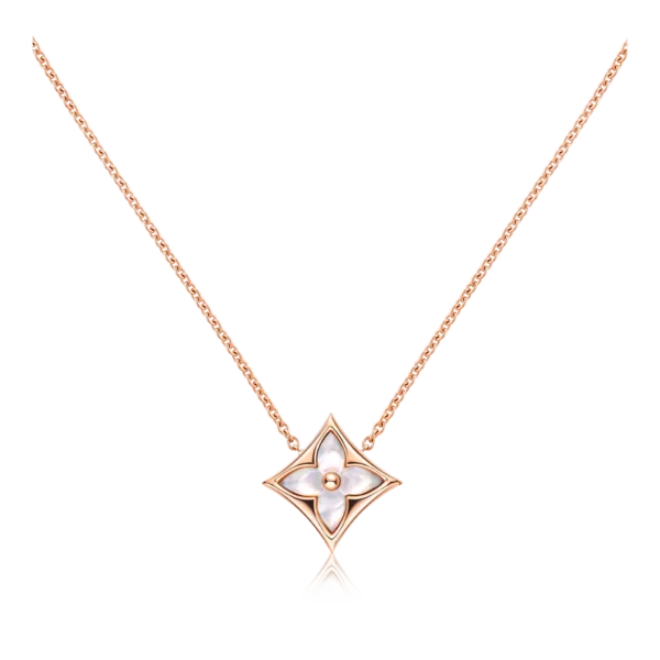 Color Blossom Star Pendant in Rose Gold with White Mother-of-Pearl