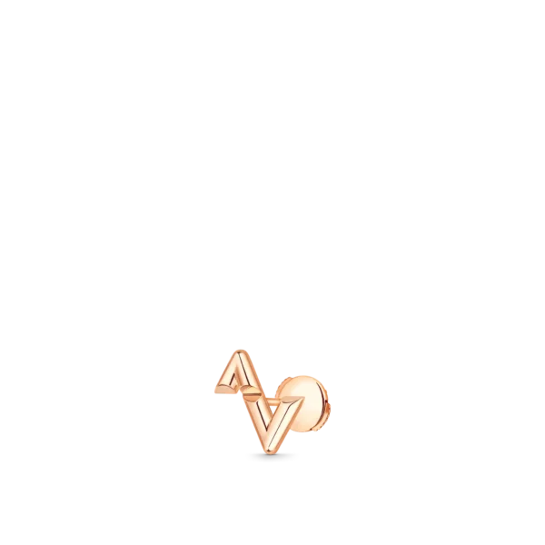 Louis Volt Upside Down Rose Gold Single Stud Earrings - Afbeelding 2
