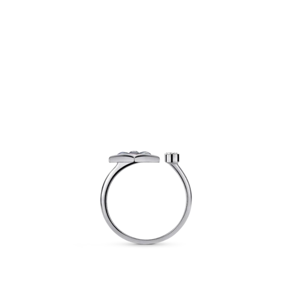 Color Blossom Mini Star White Gold, Gray Mother-of-Pearl and Diamond Ring - Immagine 2