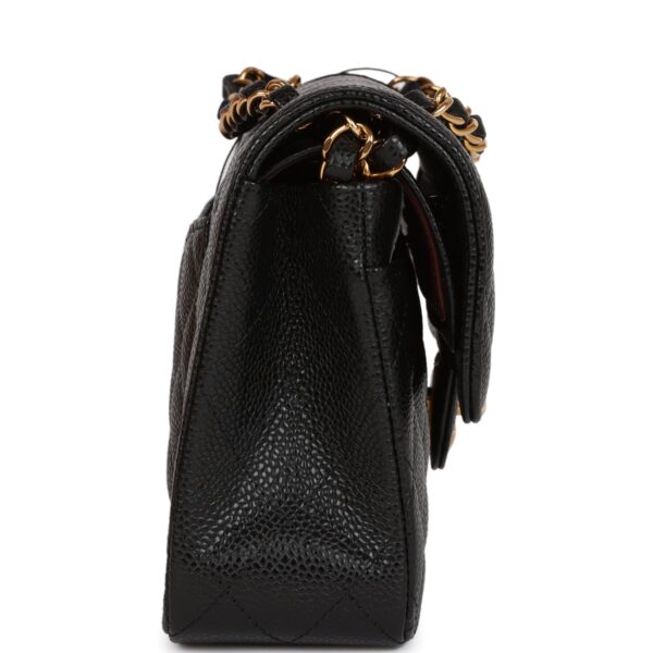 CC Small Classic Double Flap Black Caviar Gold Hardware - Immagine 2
