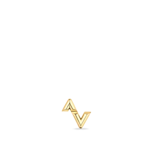 Louis Volt Upside Down Yellow K Gold Single Stud Earrings