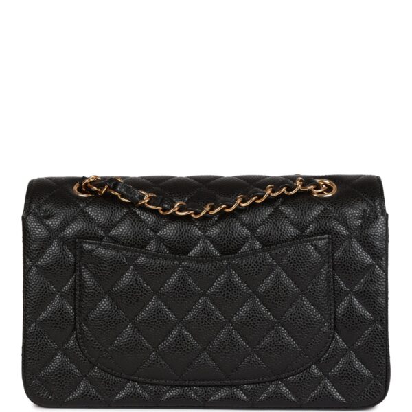 CC Small Classic Double Flap Black Caviar Gold Hardware - Immagine 3