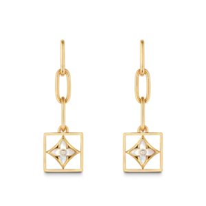 B Blossom Yellow Gold, White Mother-of-Pearl and Diamond Earrings