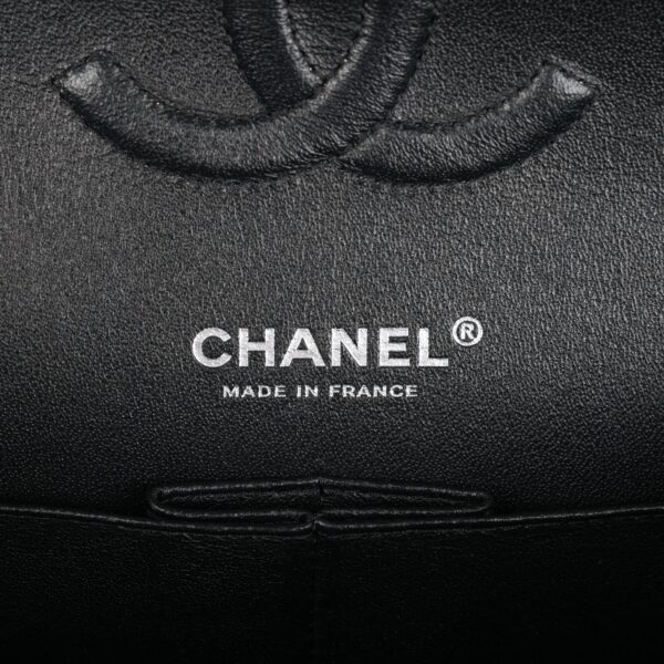 CC Medium Classic Double Flap Bag SO Black Crumpled Calfskin Black Hardware - Immagine 6