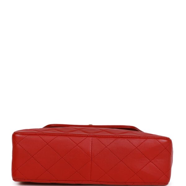 Vintage CC Trapeze Flap Bag Red Lambskin Gold Hardware - Image 5