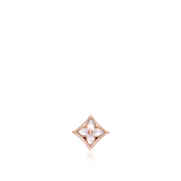 Color Blossom Star Rose Gold and White Mother-of-Pearl Earring - Single