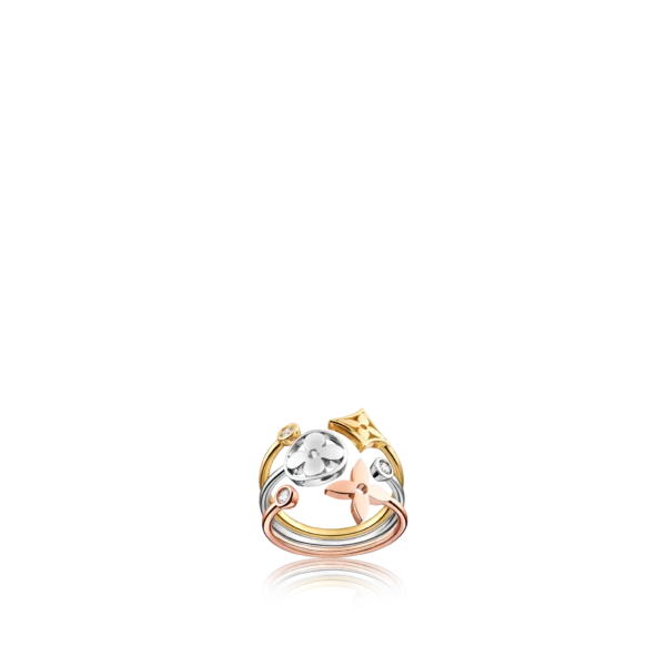 Idylle Blossom tri-tone gold and diamond ring