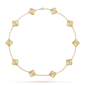Vintage Alhambra necklace, 10 four-leaf lucky totems