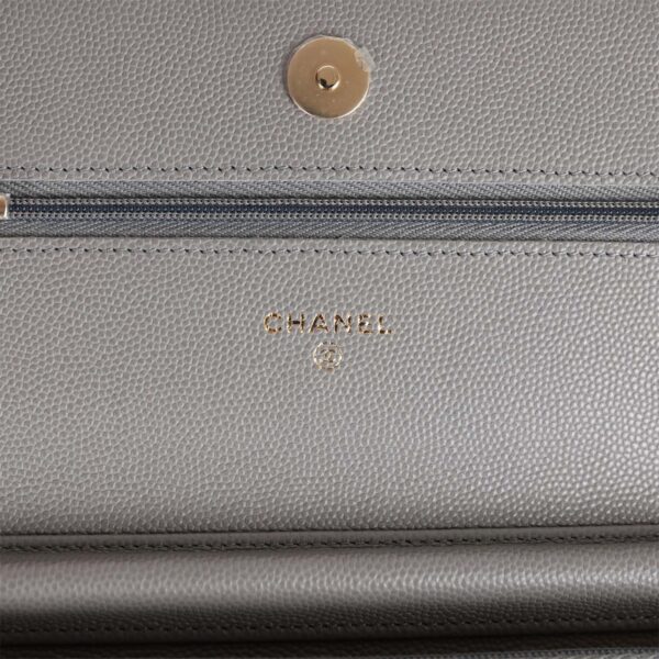 CC Wallet on Chain WOC Grey Caviar Light Gold Hardware - Billede 7