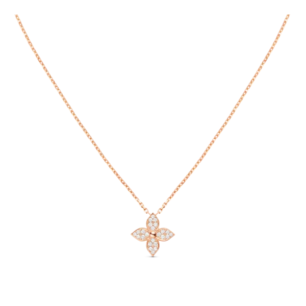 Star Blossom Rose Gold and Diamond Pendant